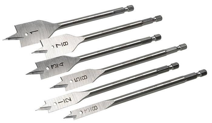 Juego de brocas de pala de 6 piezas, 3/8 pulg. - 1 pulg. Greenlee - Sacabocados