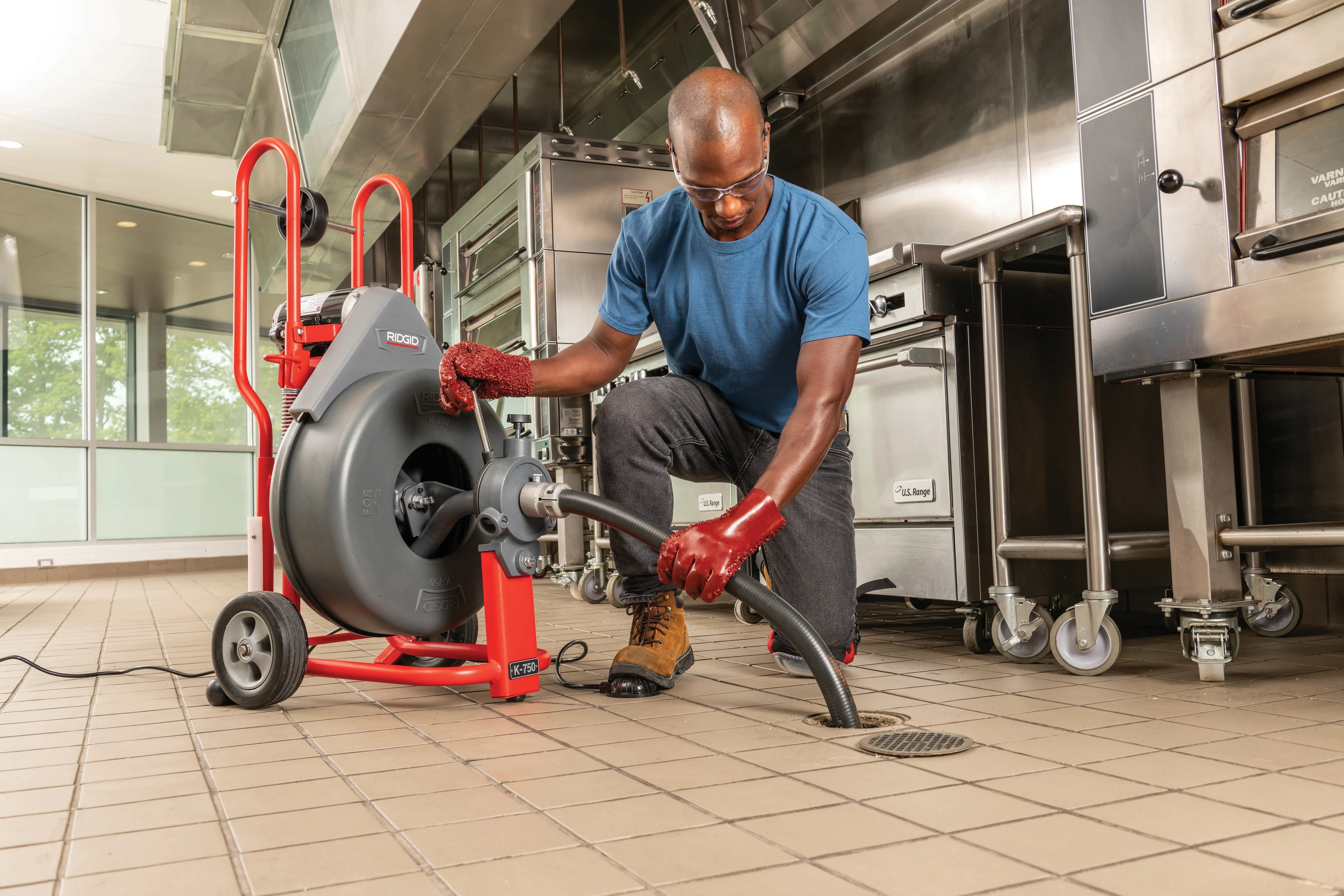 RIDGID 44127 - Máquina con guantes y AUTOFEED de cable espiral de 3/4 pulg. - Vista 6