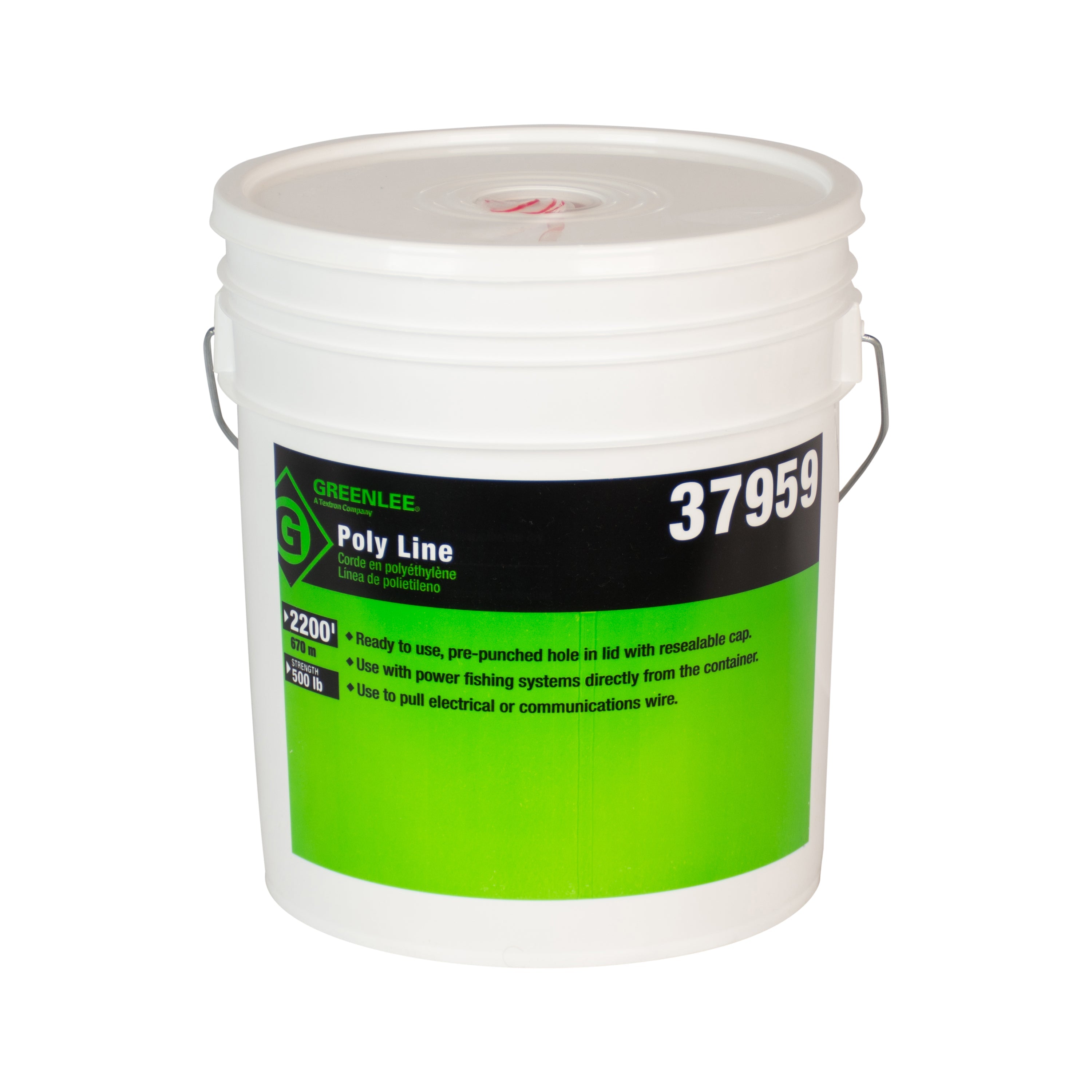 Cuerda Polyline 2200 pies x 500 lb Greenlee - Pasacables y Traccionadores