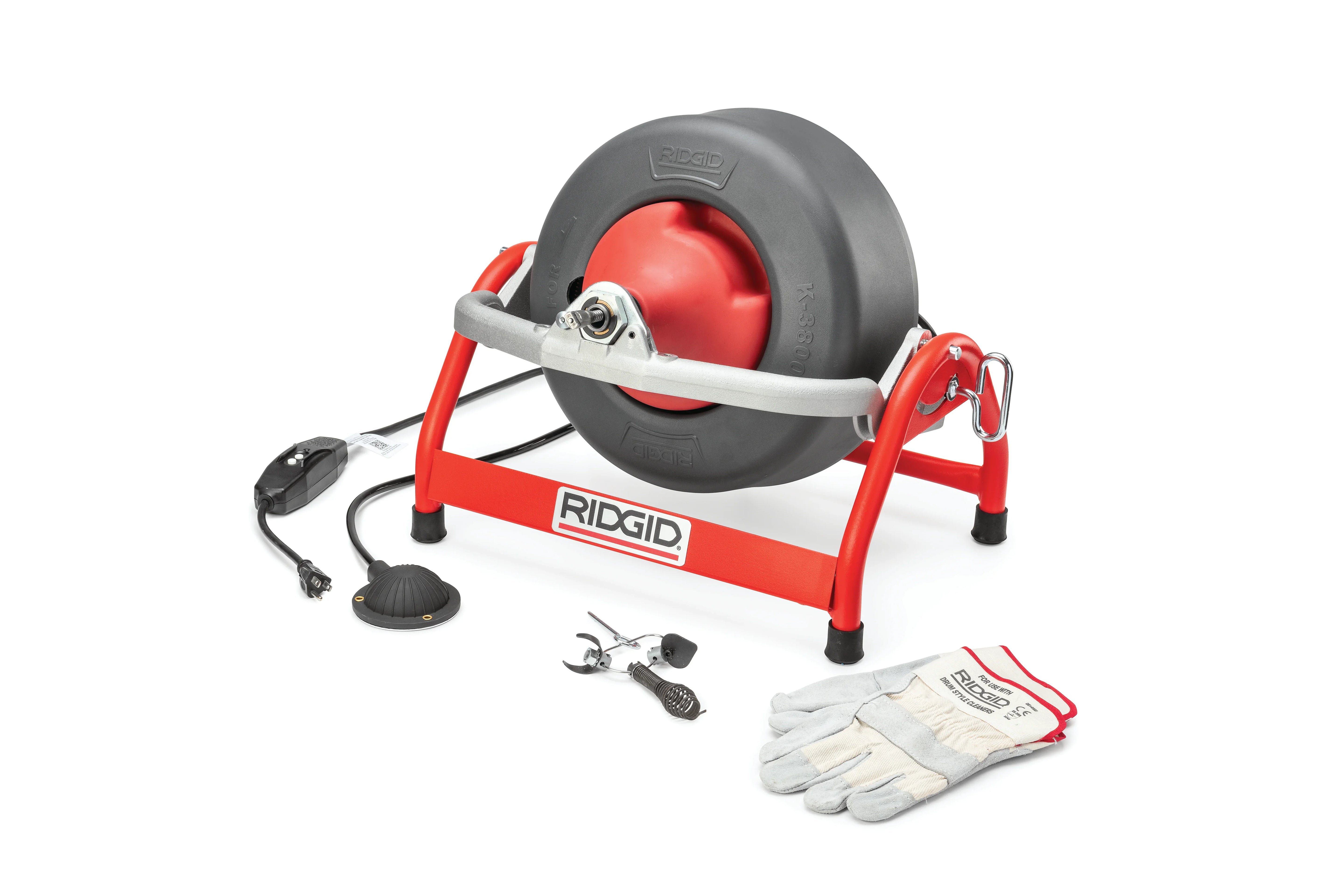 RIDGID 63822 - Máquina K-3800 con Cable C-45 de herramientas y guantes - Vista 2