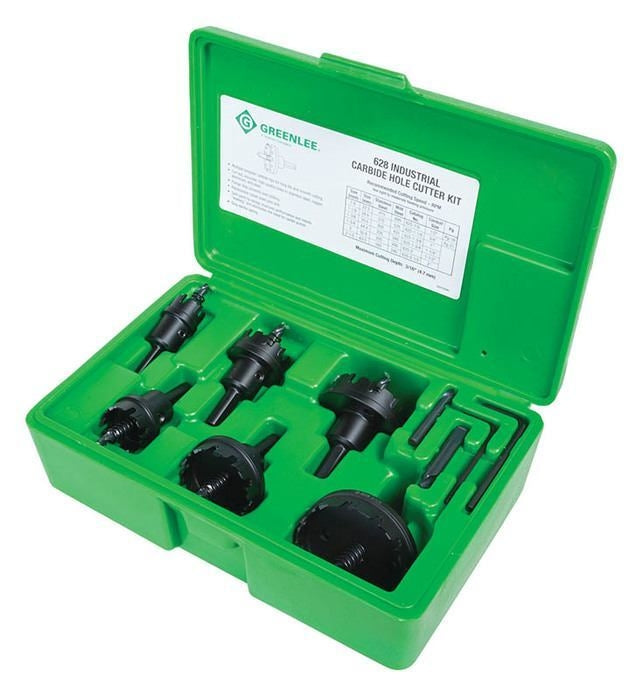 Juego de cortadores de orificios con punta de carburo de 6 piezas (7/8 pulg. a 2-1/2 pulg.) Greenlee - Sacabocados