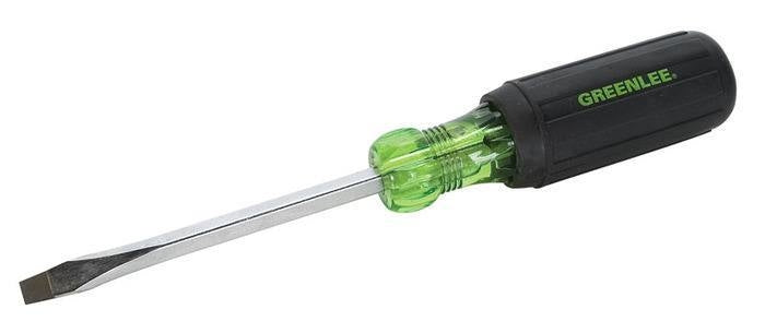 Destornillador de punta plana con vástago cuadrado de 1/4 pulg. x 4 pulg. Greenlee - Herramientas Manuales