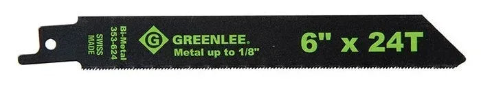 Cuchilla para sierra alternativa de 6 pulg. x 24 T (paquete de 5) Greenlee - Sacabocados