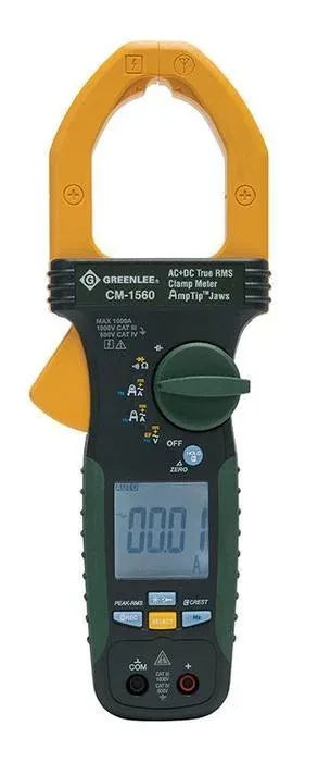 Pinza amperimétrica CA/CC, RMS verdadero, 1000 Voltios, 1000 Amperes, calibrada