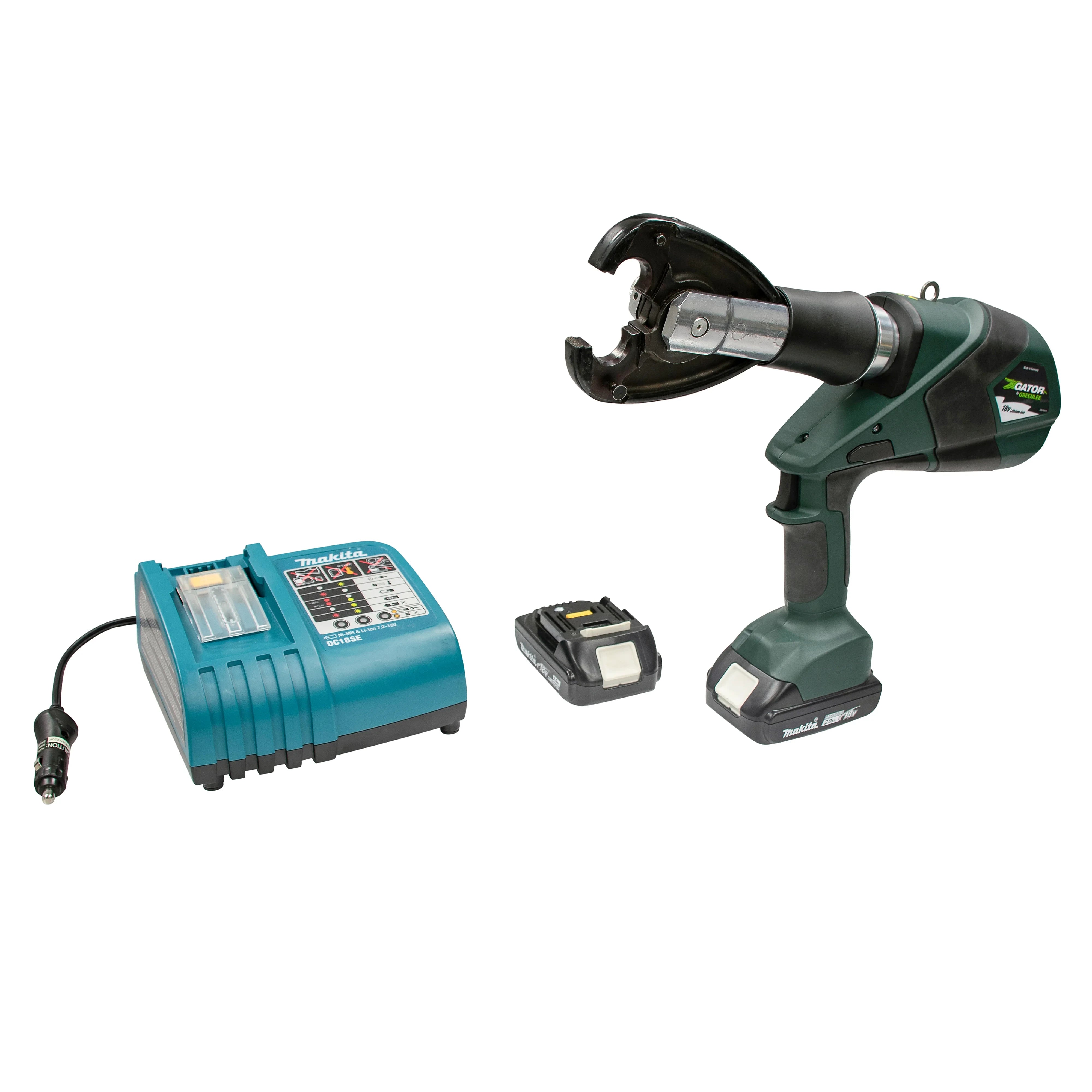 Engarzadora tipo pistola de 6 toneladas de perfil D3 con batería de 2,0 Ah con cargador d... Greenlee - Terminación de Cables