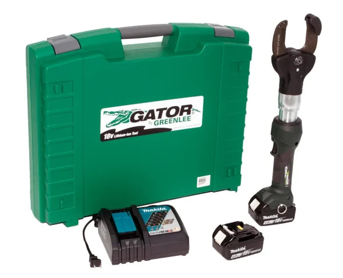 Cortador de 2 pulg. con dos baterías de 4,0 Ah de 12 V de cargador y estuche Greenlee - Terminación de Cables