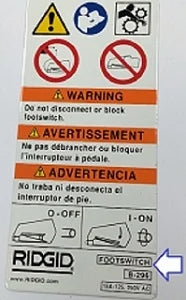 RIDGID 36677 - Calcomanía Advertencia