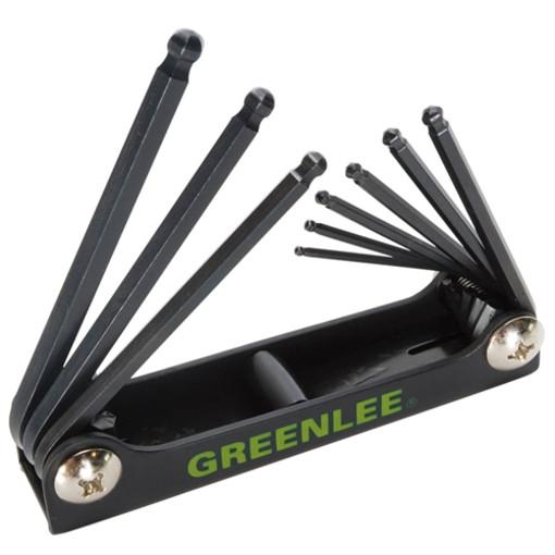 Greenlee 0254-12 9-pieza abatible Ball-End Hex-Key Set