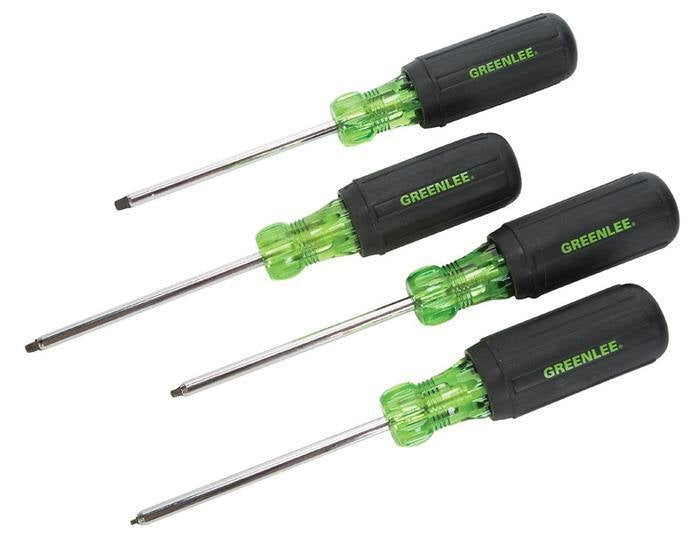 Juego de destornilladores de punta cuadrada de 4 piezas (n.�º 0, 1, 2, 3) Greenlee - Herramientas Manuales
