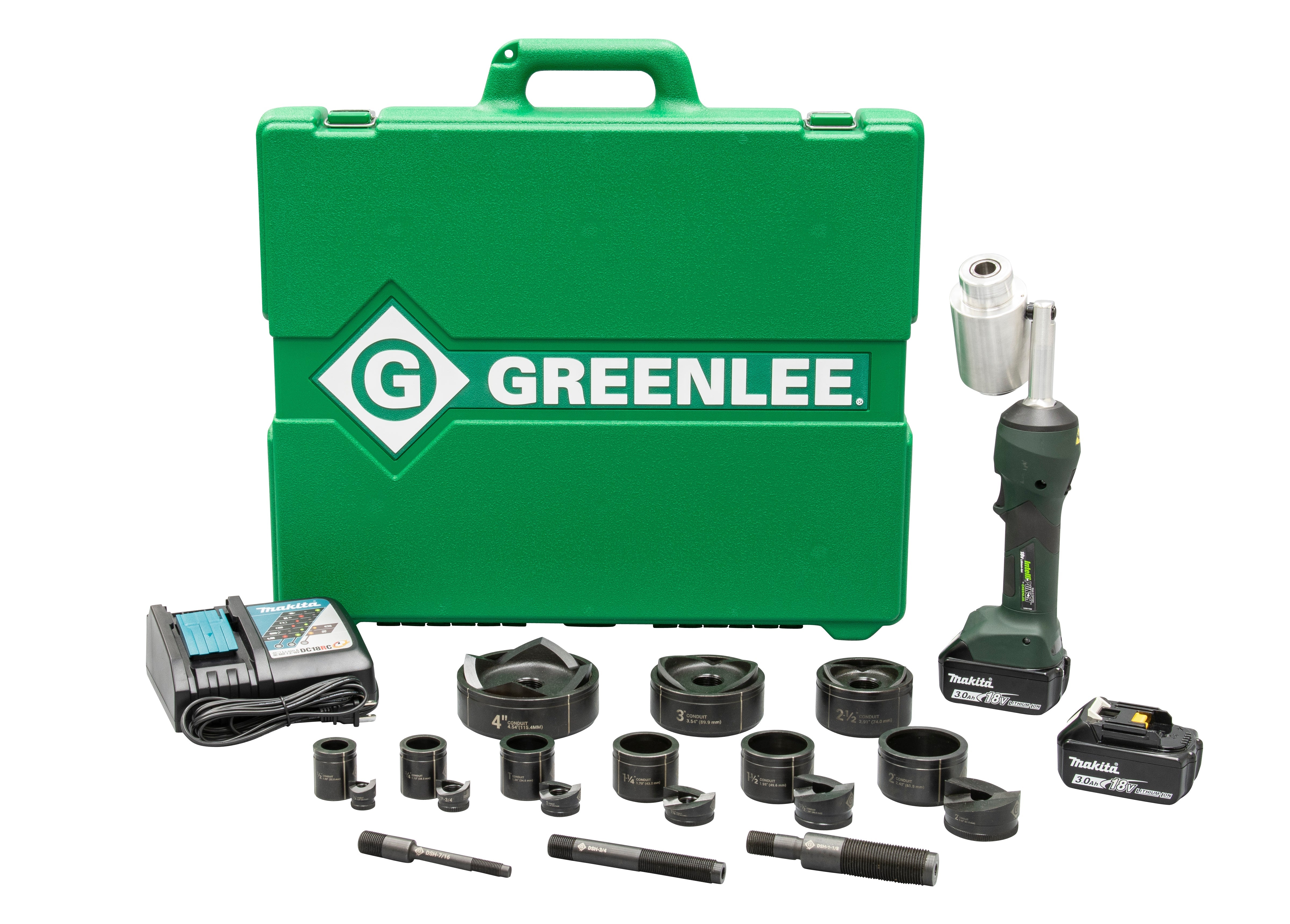 Kit de sacabocados hidráulicos a batería de 11 ton Intelli-Punch�� con Slug-Buster® 1/2 pulg - 3 pul... Greenlee - Sacabocados