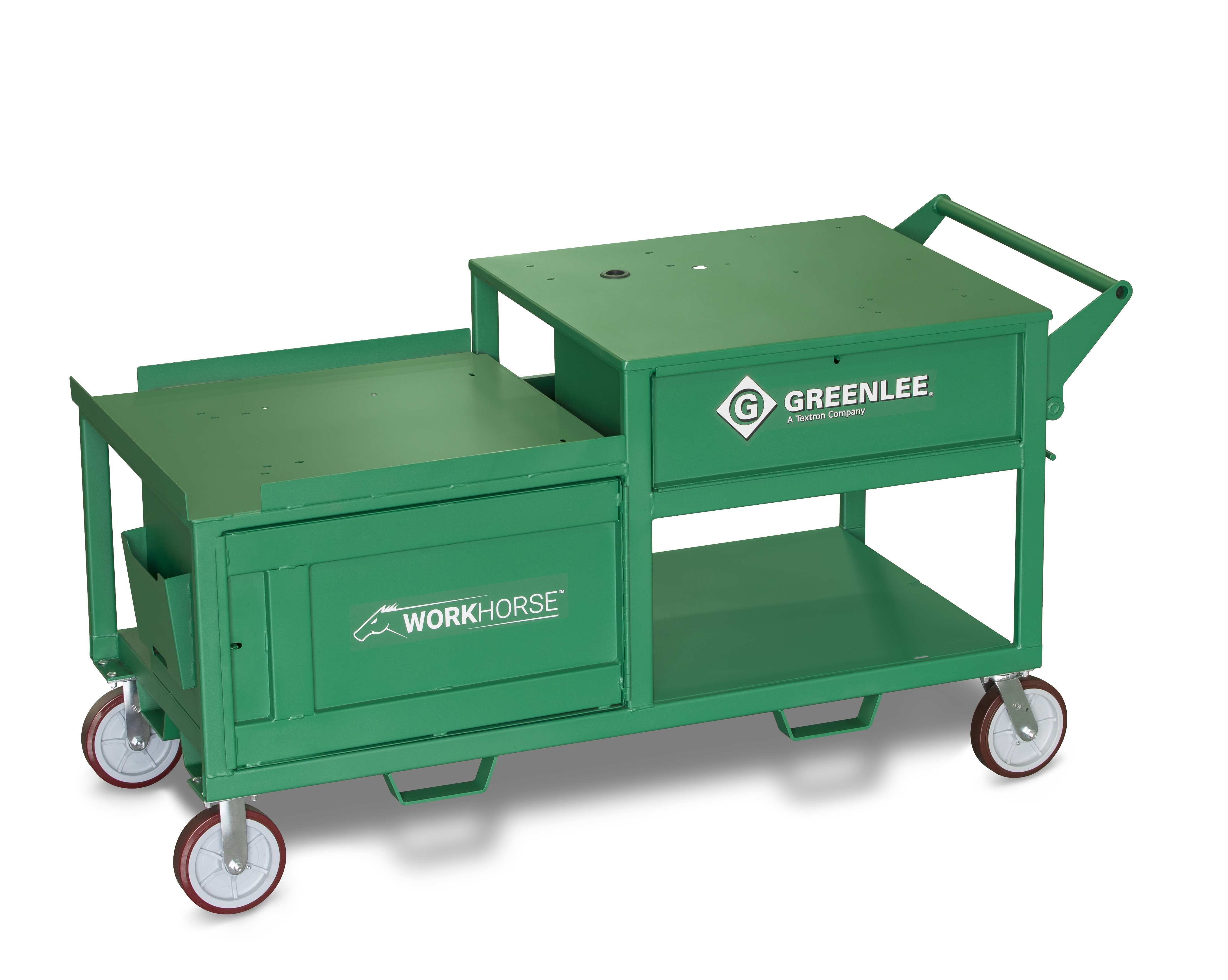 Estación de trabajo de curvado y roscado todo en uno Workhorse Greenlee - Almacenamiento