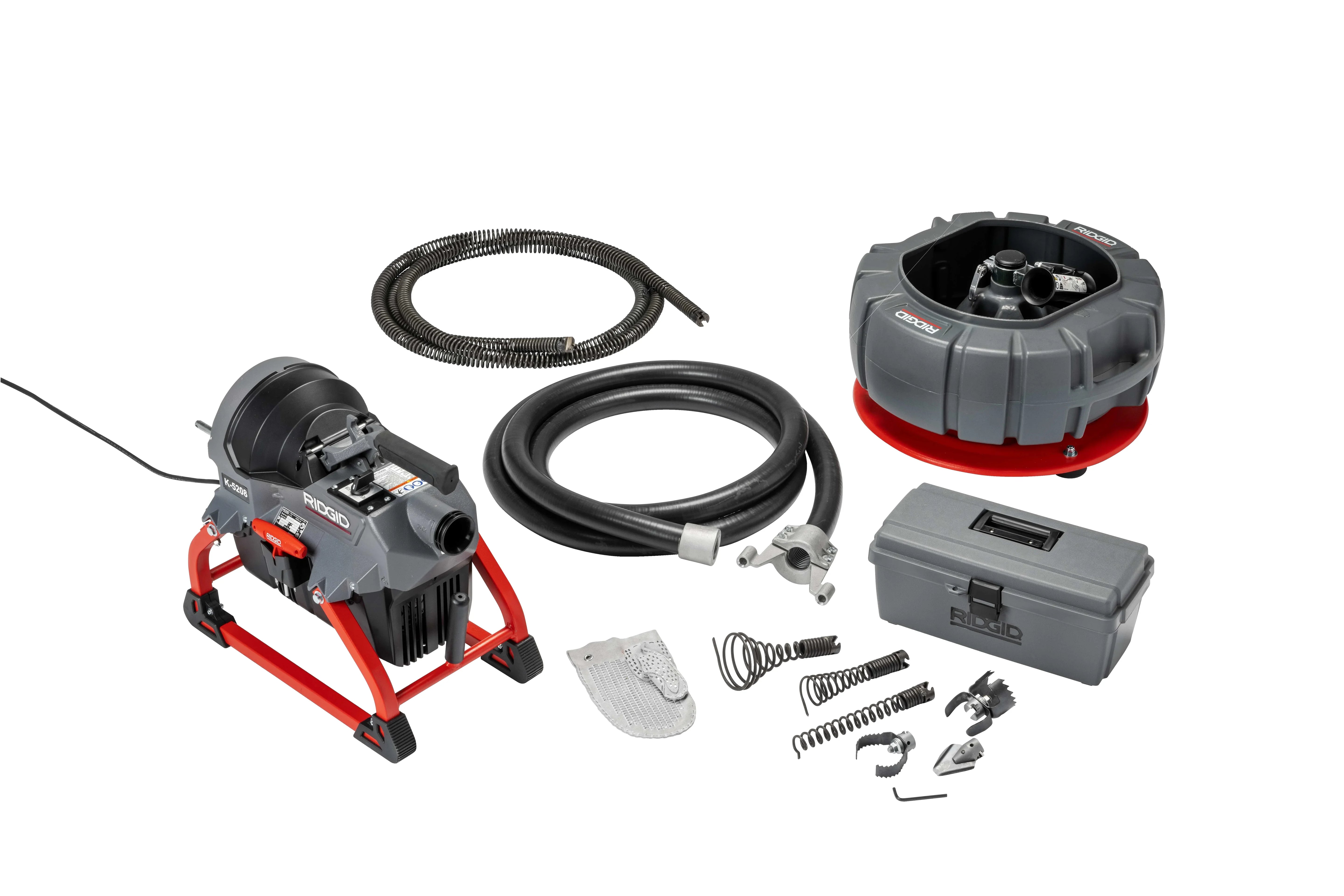 RIDGID 61693 - Máquina K-5208 115 V 60 Hz con manguera 4 cables y caja de herramientas