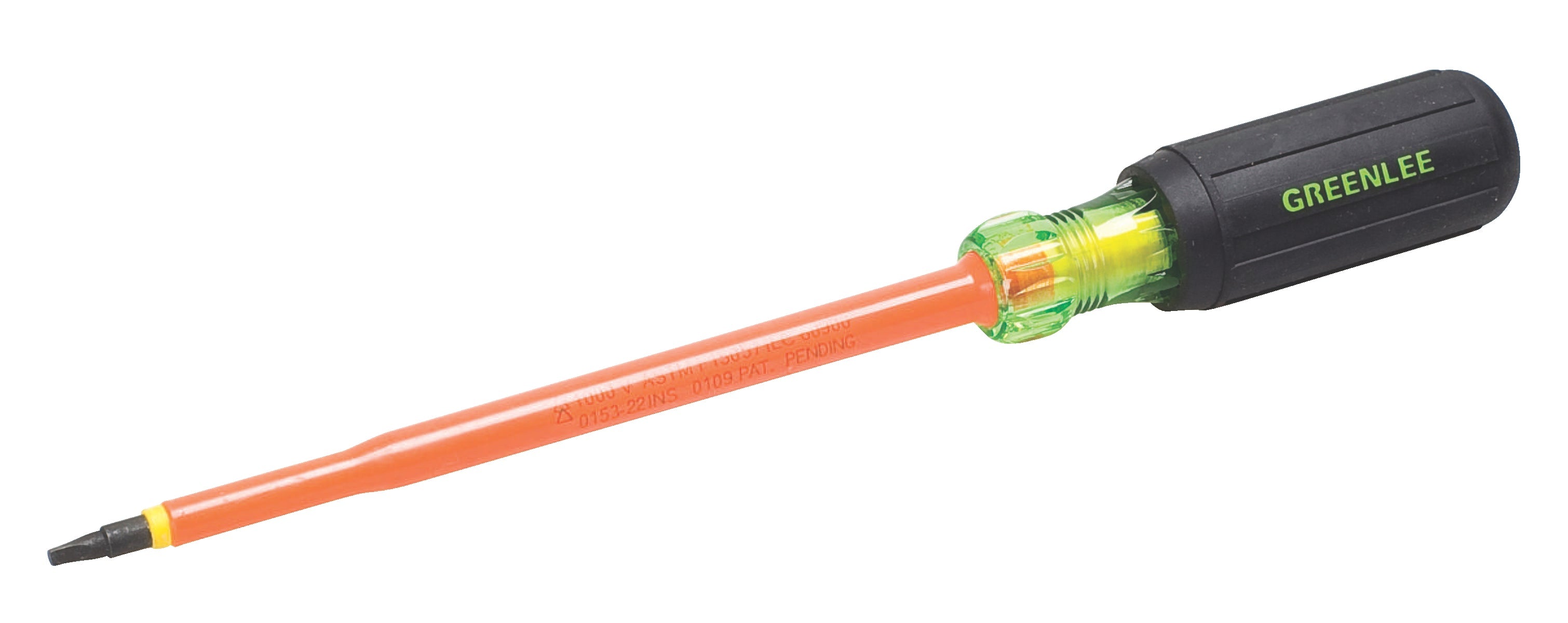 Destornillador aislado de punta cuadrada n.�º 1 x 6 pulg. Greenlee - Herramientas Manuales