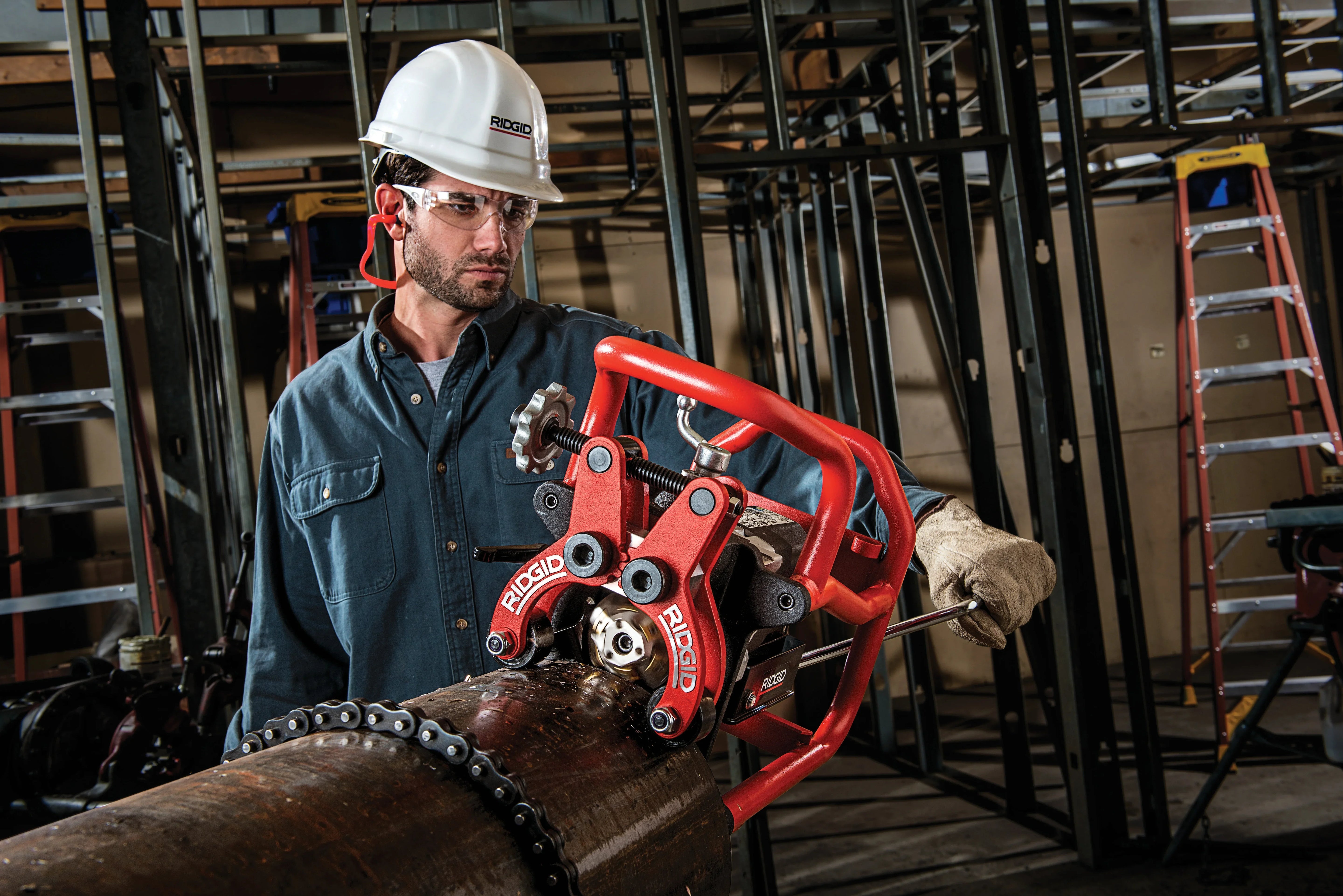 RIDGID 55083 - Biseladora de tubos Portátil con cabezal cortador de 45° 120 V - Vista 9