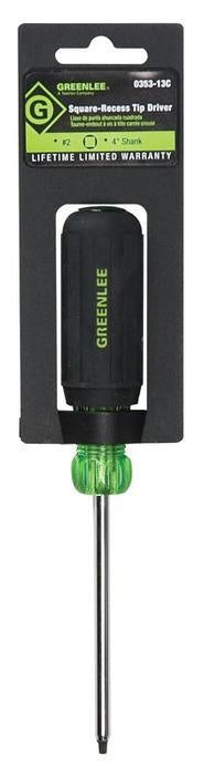 Destornillador de punta cuadrada n.�º 2 x 4 pulg. Greenlee - Herramientas Manuales