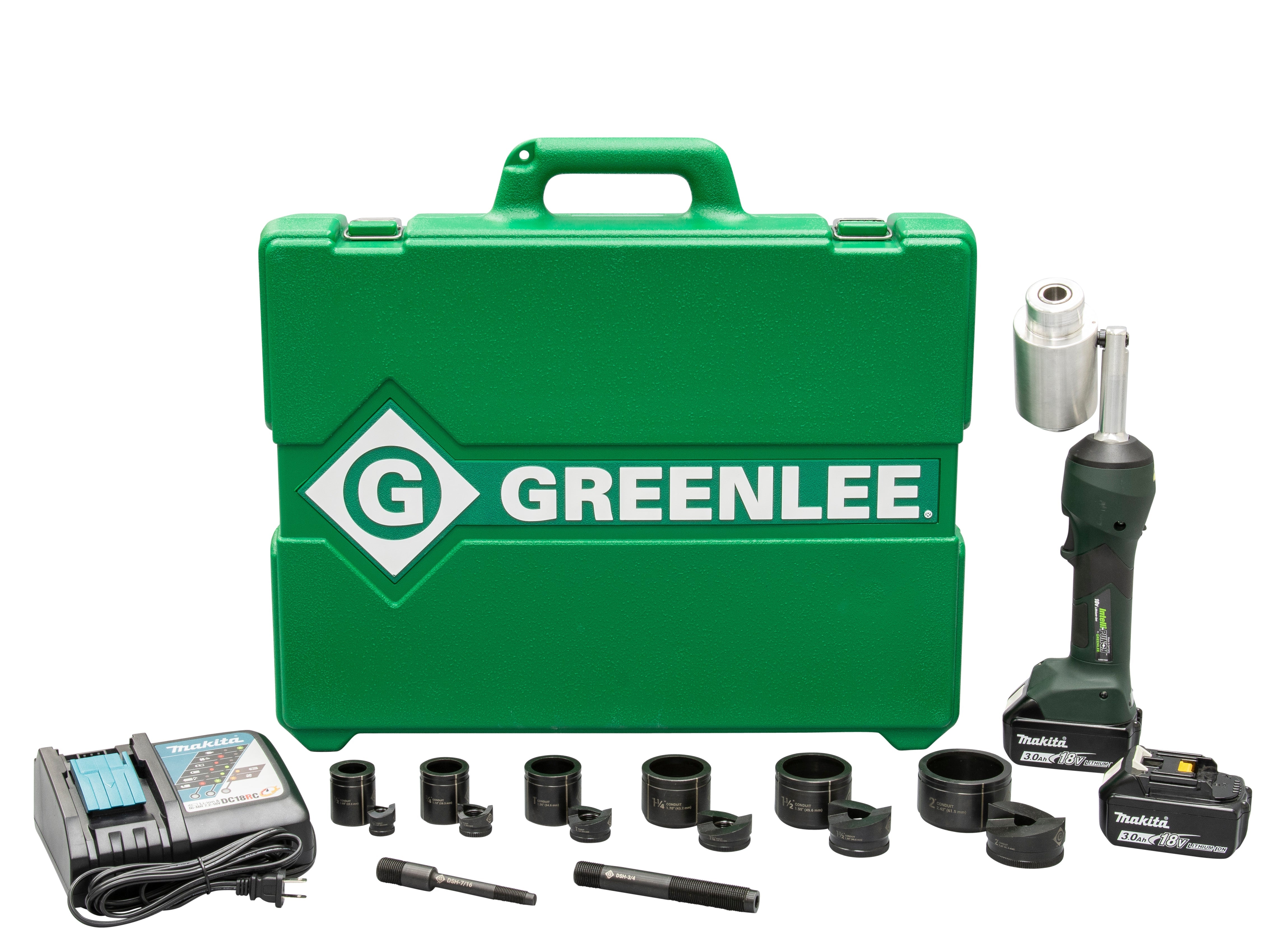 Kit de sacabocados hidráulicos a batería de 11 ton Intelli-Punch�� con Slug-Buster® 1/2 pulg - 2 pulg Greenlee - Sacabocados