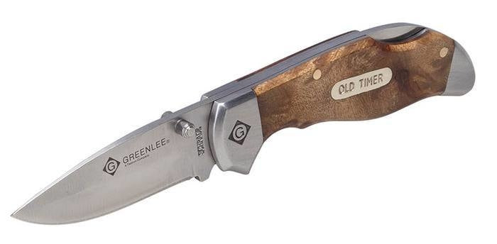 Navaja de bolsillo de punta caída con mango de madera Greenlee - Herramientas Manuales