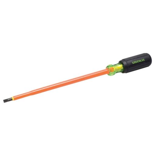 Destornillador aislado de punta recta de 3/16 pulg. x 8 pulg. Greenlee - Herramientas Manuales