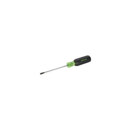 Destornillador de punta plana con vástago redondo de 1/4 pulg. x 8 pulg. Greenlee - Herramientas Manuales