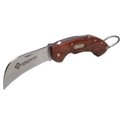 Navaja de bolsillo tipo pico de halcón con mango de madera Greenlee - Herramientas Manuales