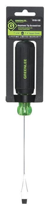 Destornillador de punta plana con vástago cuadrado de 5/16 pulg. x 6 pulg. Greenlee - Herramientas Manuales