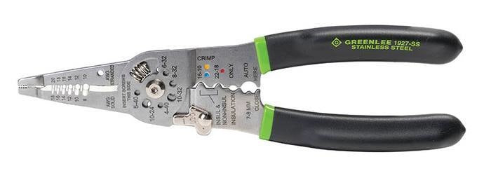 Pelacables de cortadora y engarzadora de acero inoxidable de 7.5 pulg. Greenlee - Herramientas Manuales