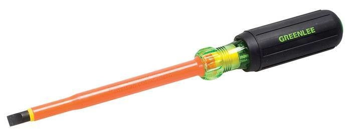 Destornillador aislado de punta recta de 5/16 pulg. x 6 pulg. Greenlee - Herramientas Manuales