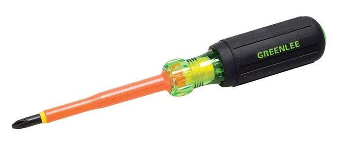 Destornillador aislado de punta Phillips n.�º 2 x 4 pulg. Greenlee - Herramientas Manuales