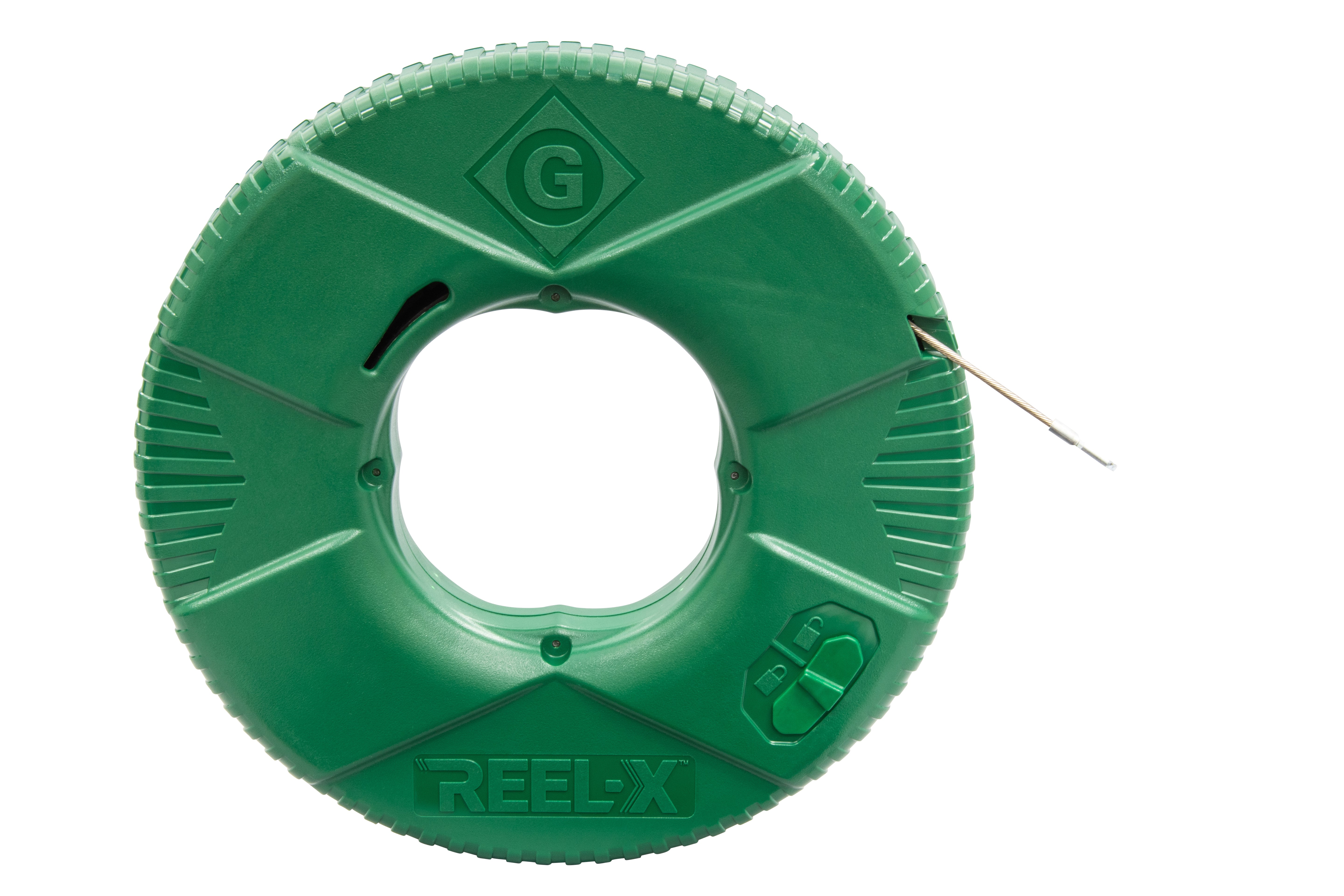 Cinta pasacable de acero inoxidable de 1/8 in REEL-X�� Greenlee de 65 ft