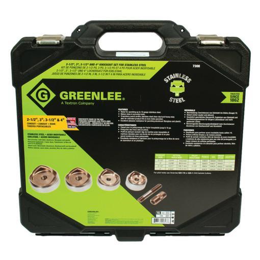 Greenlee 7308 Punzones y Troqueles Kit para 2-1 / 2" , 3" y 4" Conduit