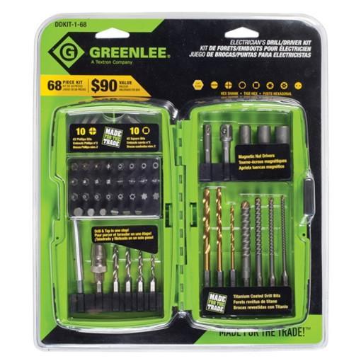 Greenlee DDKIT-1-68 68 piezas Taladro / Kit de controladores de electricista
